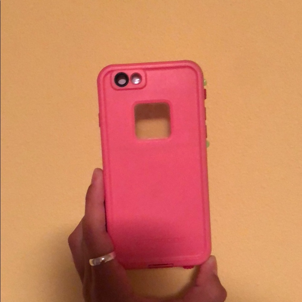 iphone 6 and 6s lifeproof phone case pink/green